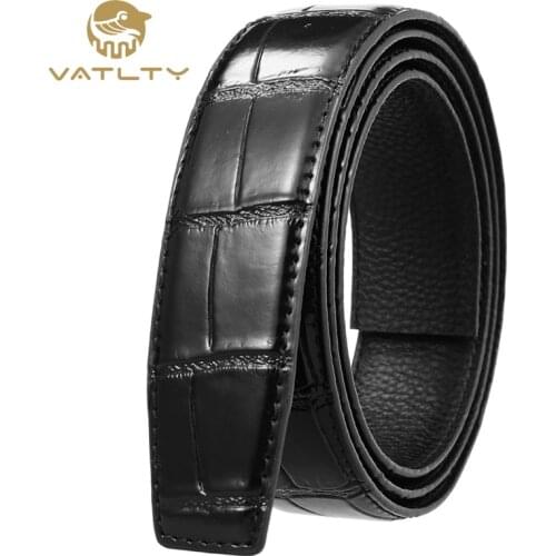 VATLTY Fashion mens leather belt without buckle natural cowhide new business belt for men 3.4cm non-porous suit belt 2021