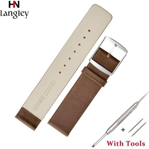 Wristwatch Band For Men Women Watches Accessories 16-24mm Calfskin ultra-thin leather strap Steel Buckle Watch Bands Wholesale