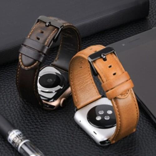 Genuine leather loop strap for apple watch band 5 4 40mm 44mm correa watchband for iwatch 42mm 38mm 3/2/1 bracelet accessories