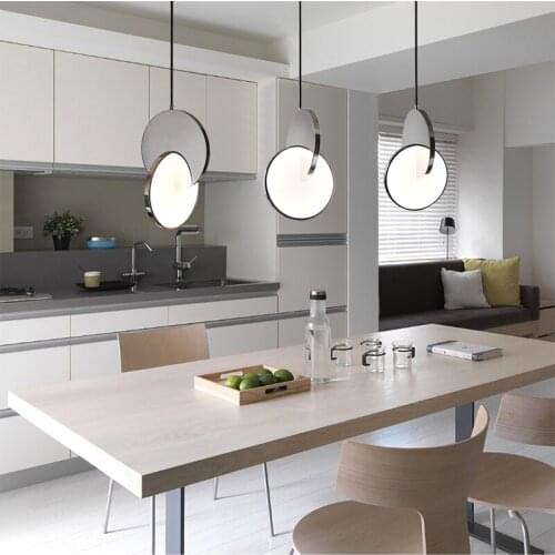 Nordic postmodern personality lighting LED creative dining room lamp bedroom bar metal flying saucer bedside pendant light CL608