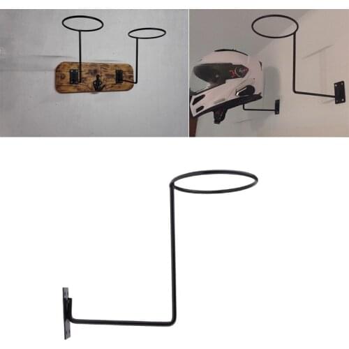 Motorcycle Accessories Helmet Holder Jacket Hook, Multifunctional Wall Mounted Cloth Display Rack Hanger, Black