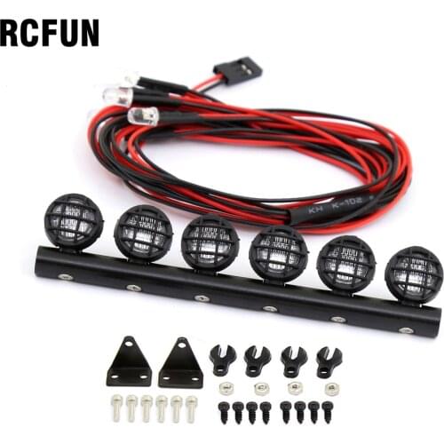 RC Car Light Bar Ultra Bright LED Roof Lamp Headlight With 6 Spotlights For Axial SCX10 MN HSP Tamiya CC01 1/10 1/8 Vehi