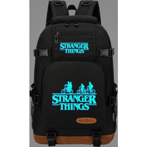 Luminous Stanger Things Boys Girls Kids School Book Bags Women Bagpack Teenagers Multifunction Canvas Men Laptop Travel Backpack