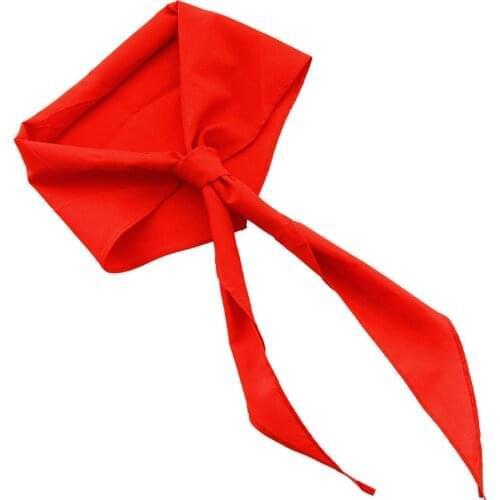 Child Kid Women Triangle Towel Scarf 1m 1.2m 1.5m Long Solid Color Chiffon Cotton Scarves Classic Red Scarf Belt Red Tie Choker