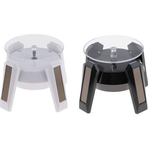 Solar Power Rotating Rotary Jewelry Display Plate Stand Turn Table Showcase