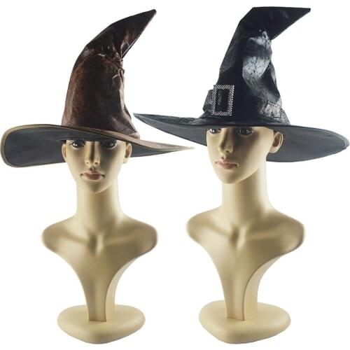 Halloween Magic Hat Leather Witch Hats Wizard Headgear Halloween Cosplay Costume Accessories Party Props Magic College Hats