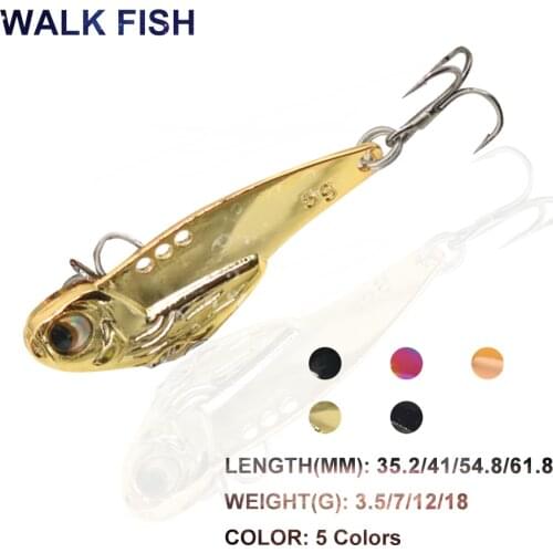 WALK FISH VIB Metal Vibration Fishing Baits Artificial 3D Eyes Wobblers Sequins Fishing Baits Bass Pike Fishing Tackle Tools