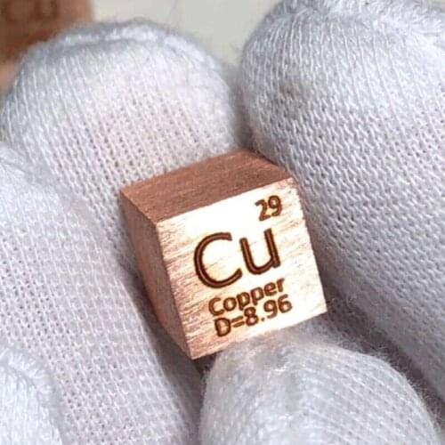 1Pcs Rare Ti Cu Copper Metal Cube 1 cubic centimeter miniature ornaments chemical elements physical teaching specimen collection
