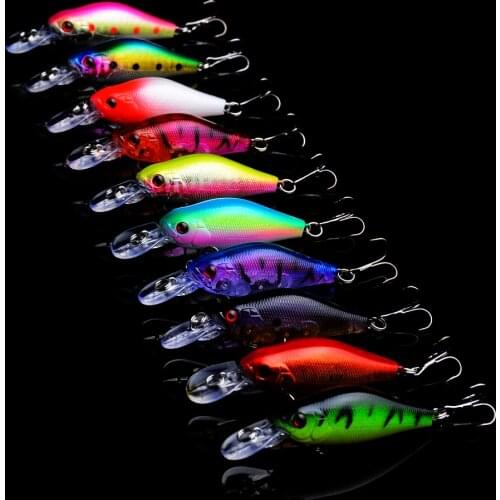 10pcs 7cm/8g Minnow Fishing Lures Sharp Hooks Wobblers Lure Tackle Hard Bait Pesca Wobbler Artificial Swim bait 3D Eyes