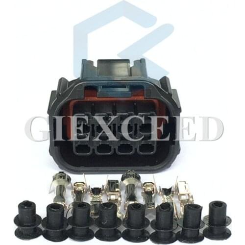 2 Sets 8 Pin 6189-7423 Female Waterproof Connector LED Headlight Speaker Plug For Honda Civic Odyssey XRV VEZEL