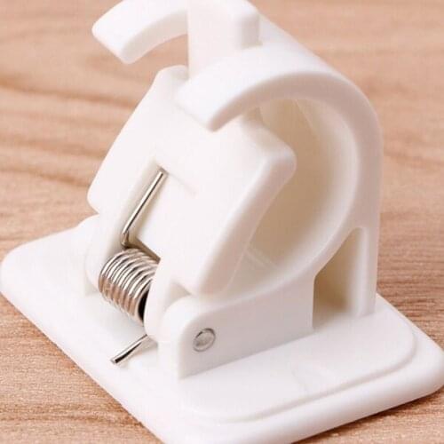 2 Pcs Shower Curtain Hanging Rod End Fixing Holder Clip Rack Hook for Home Bathroom SCIE999