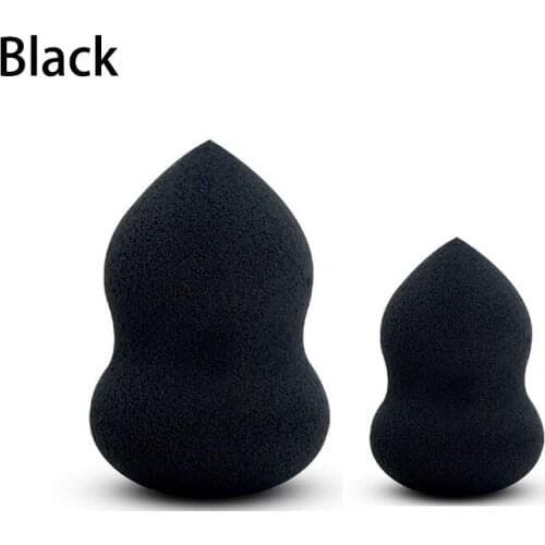 2pcs Large + Small Size Makeup Puff Dry Wet Dual Use T Area Easy Apply Cosmetic Sponge Gourd Shape Facial Makeup Beauty Tools