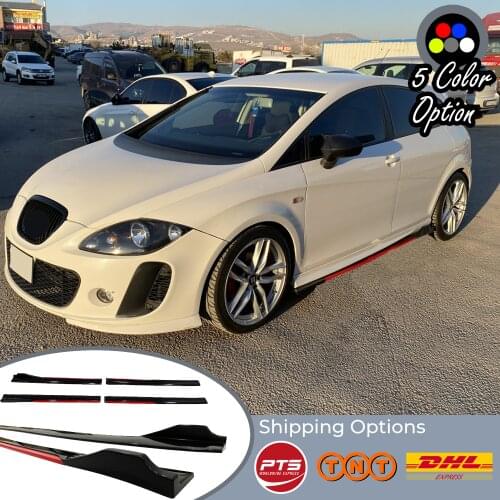 SEAT Leon MK2 Cupra All Model 4 Pcs Sill Side Skirt Bumper Attachment Trim Body Kit Lip Auto Car Accessory