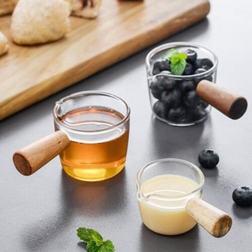 50/100ML Sauce Dish Glass Milk Cup Mini Glass Sauce Vinegar Plate Gravy Boats With Handle Japanese Style Tableware Kitchen Tools