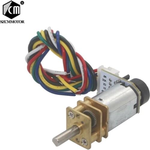 6V DC 39RPM to 1500RPM N20 Encoder micro Geared Motor 12mm Gearbox Full Metal Gearwheel Speed Reduction For Mini Robot