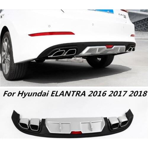 ABS Black Primer Car Rear Bumper Lip, Auto Car Diffuser Fits For Hyundai ELANTRA 2016 2017 2018