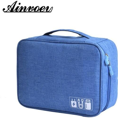 Ainvoev Waterproof Digital Bags Travel USB Cable Tote Hard Disk Wires Case Power Bank Mobile Phone Organization Pouch Accessorie