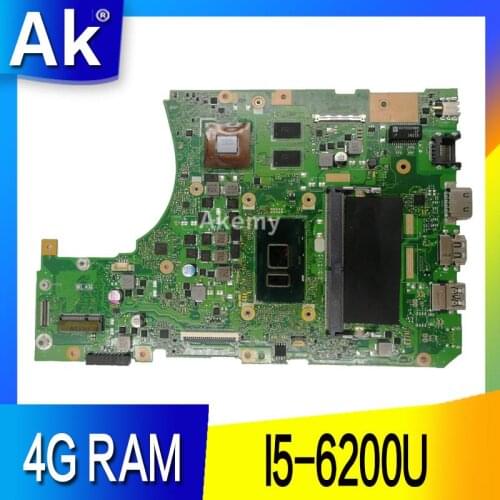 AK X556UR X556UF X556U Test original mainboard 4G RAM I5-6200U