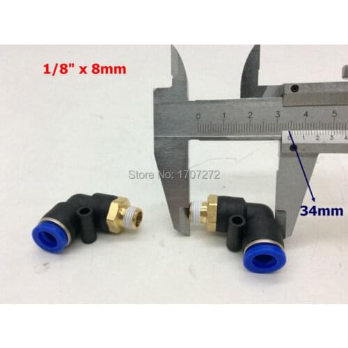 Free shipping 8mm 1/8 inch threaded elbow pu hose connector 90 degree nylon pipe joint pneumatic air fitting,copper fitting