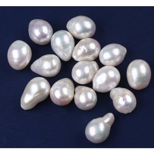 11-12mm 100% Natural White Edison Freshwater Pearl Bead No Hole Charms Jewelry Loose Bead