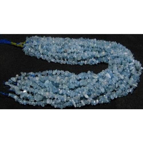 Loose beads Aquamarine baroque 3-5mm 15" for DIY jewelry making FPPJ wholesale beads nature gem stone