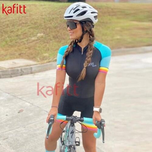 Cafitte Summer New Outdoor Sports Short-sleeved Clothing Girl Bicycle Clothing Triathlon Sweatshirt Mountain Bike Jumpsuit