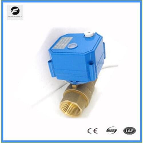 CWX-25S 1/2'' DN15 2-way brass mini motorized ball valve with manual override function and position indicator DC12v CR01 2 wire