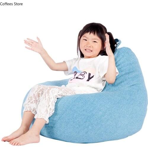 Kids Bean Bag Cover No Filler Creative Beanbag Chair Living Room Bedroom Kids Sofa Lazy Tatami Sofa Bed Single Puff Pouf Couch