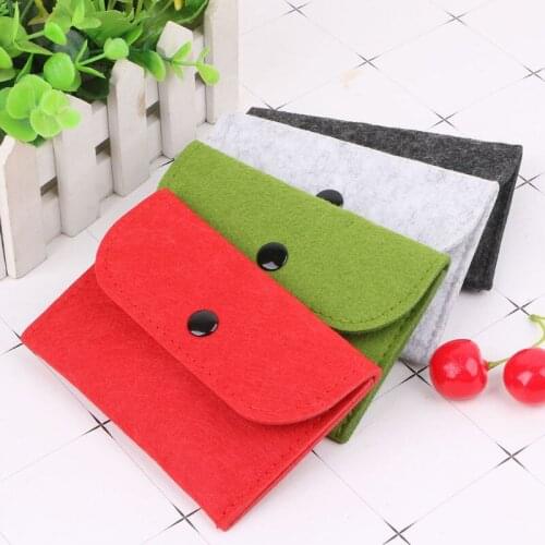 Male And Female Felt Snapper Change Wallet, Fresh Multifunctional Non-woven Mini Coin Card Case, Bracelet Ring Organizer