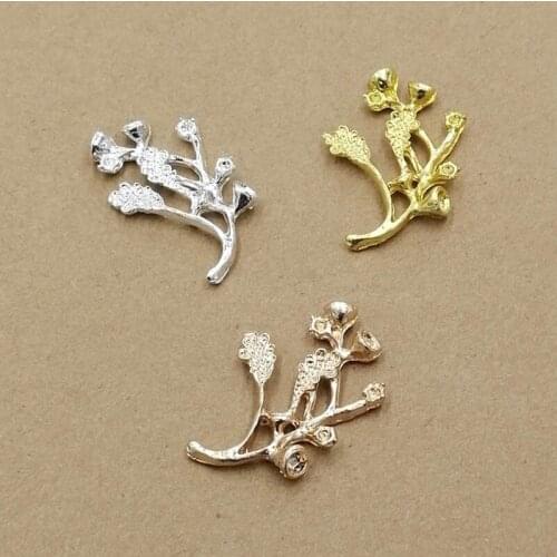 Filigree Metal Flower Leaf Branch Decoration Crafts for Jewelry Making DIY Accessories Findings