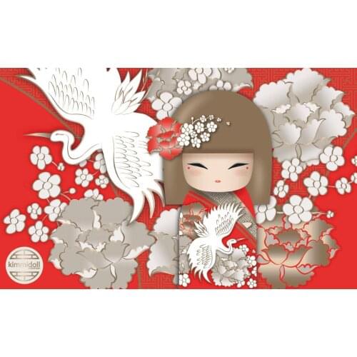 JMINE Div 5D Japanese Doll Flower crane Full Diamond Painting cross stitch kits art Cartoon 3D paint by diamonds