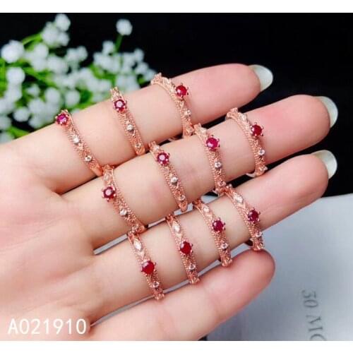 KJJEAXCMY boutique jewelry 925 sterling silver inlaid natural ruby gemstone female ring support detection trendy cute