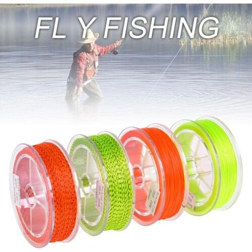 20LB 100M Lines Backing Fly Fishing Trout Nylon Line & Loop Orange Yellow Braided