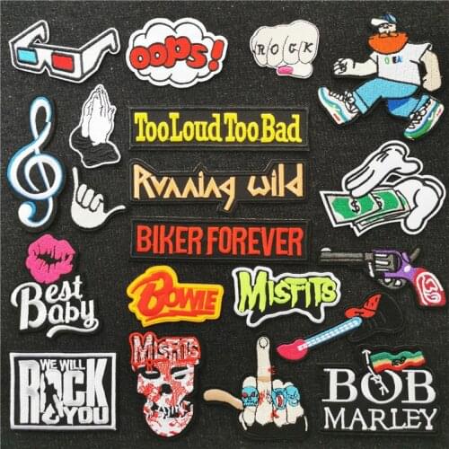 Rock Band Badges Applique Ironing Clothing Embroidery Patches Sewing Supplies Decorative Stickers Punk Music Exquisite Decals