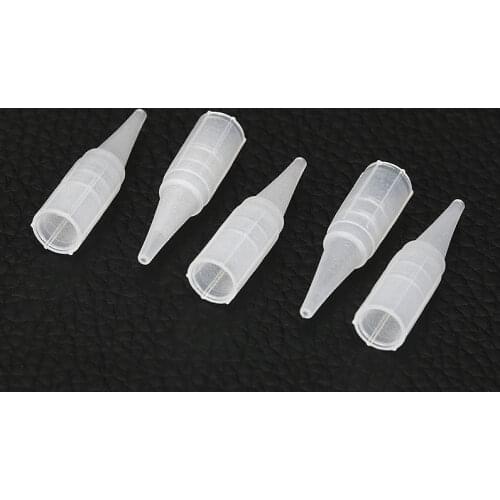 500Pcs 1R 3R 5R 5F 7F Permanent Makeup Needle Tip Tattoo Nozzle Needle Caps For Permanent Makeup Eyebrow Lip Tattoo Machine Gun