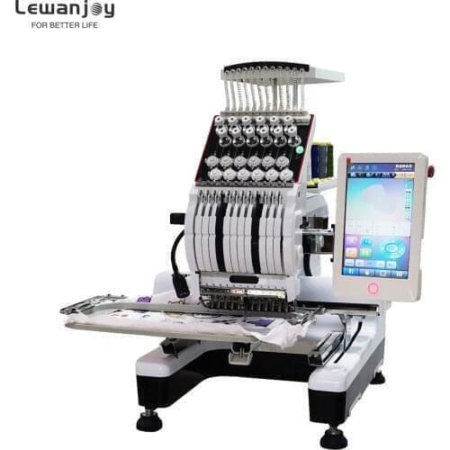 Lewanjoy Small Embroidery Machine 9/12 Needles Computerized Single Head Embroidery Machine Price