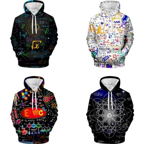 New 3d Print Science Formula Costume Hoodies Pullover Fashion Cool Men Women Hoodie Hoody Long Sleeve 3D Hooded Sweatshirts Tops