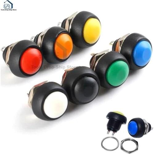 12mm PBS-33B Waterproof Momentary ON OFF Push Button Swithch Mini Round Switch VE058