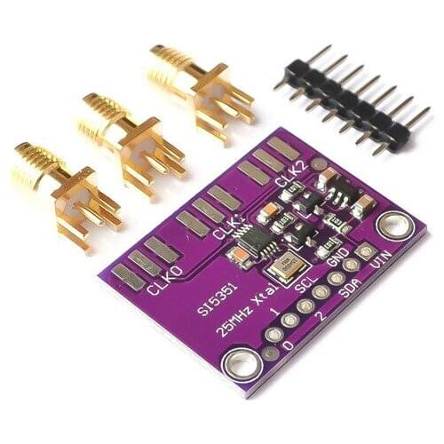 DC 3V 5V Si5351A Si5351 I2C Clock Generator Breakout Board Signal Generator PLL Clock Divider 8KHz-160MHz for Arduino Module