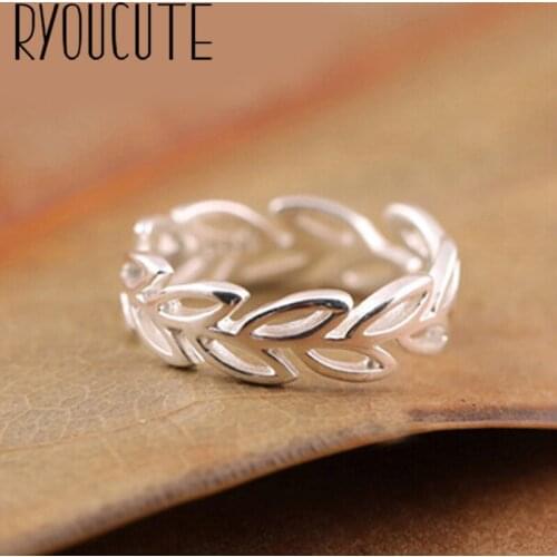 Trendy Personality Punk Leaf Rings For Women Men Lady Girls Resizable Size Rings Party Jewelry Charm Gifts 2021