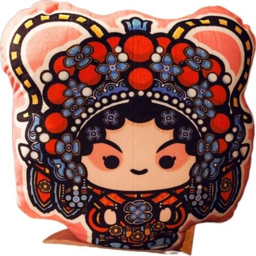 National Trendy Style Peking Opera Facial Makeup Creative Funny Throw Pillow Cushion Cute 3D Printing Bedroom Office Sofas