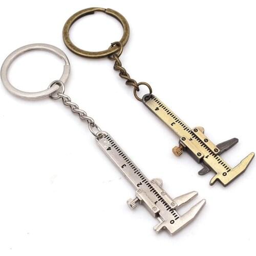 Portable 0-4cm Mini Vernier Caliper Keychain Measuring Gauge Keyring Style Simulation Model Ruler Vernier Caliper Keyring Gift