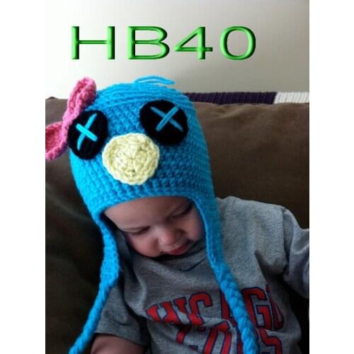 Childrens EarFlaps hat Christmas Gift,New 100% Handmade Fashion Toddler Infant Girl bluebird hat , Baby Crochet Beanie Hats
