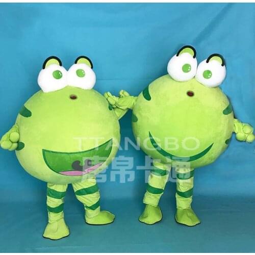 Green Frog Mascot Costume Halloween Cartoon for Birthday Party Funny Dress