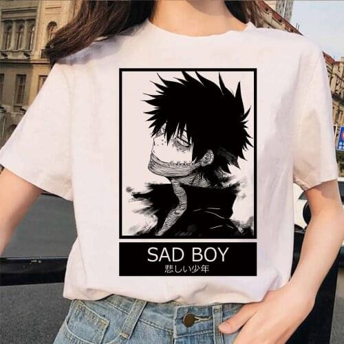 Anime My Hero Academia Dabi Graphic Wome Casual Oversized White T Shirt Summer Streetwear T Shirts