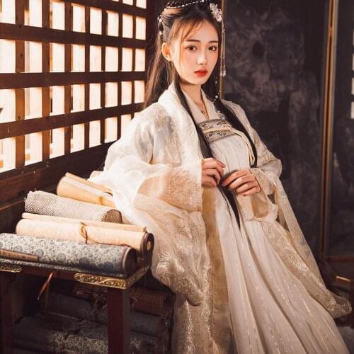 Ancient Chinese Costume Women Traditional Folk Dance Dress Tang Dynasty Embroidery Tang Suit Fairy Princess Stage Outfit DWY2807