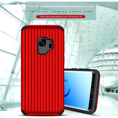 Hard PC Case For Samsung Galaxy S8 S9 Plus Plastic Cover For Samsung Note8 9 Suitcase Heavy Duty Protection 2 in 1 Case