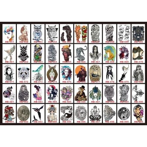 Randomly 1pc Waterproof Temporary Tattoo Sticker Beauty 14.8 * 21cm Size Sex Women Men Flower Skull Owl Body Art Tattoo Products