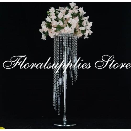 10PCS New Design Chandelier Centerpiece For Wedding Chandelier Aisle Markers Crystal Wedding Column Flower Stand Centerpieces