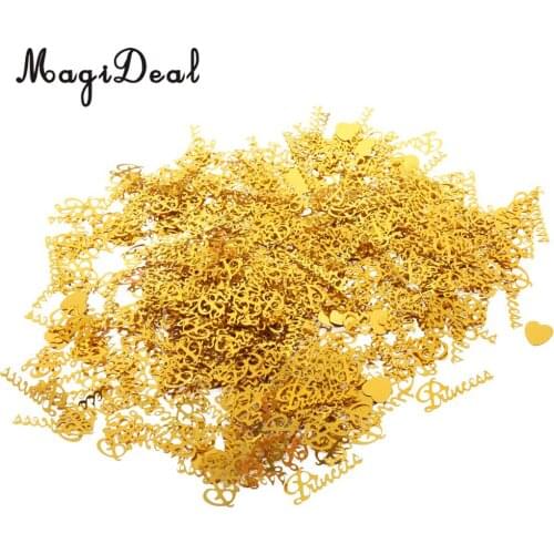 15g Glitter PRINCESS Heart Confetti Foil Girls Birthday Party Decor Gold/Silver/Purple